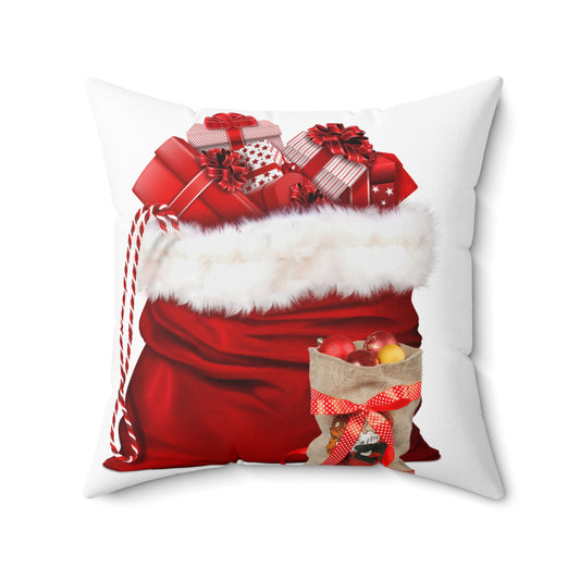Santa Christmas Sack Gift Bag Decorative Pillow