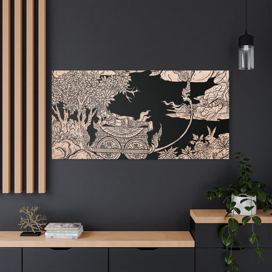 Satin Canvas Wall Art, Rustic Farm Scene, Vintage Home Decor, Unique Art Piece, Wall Hanging for Living Room, Nature Lovers Gift