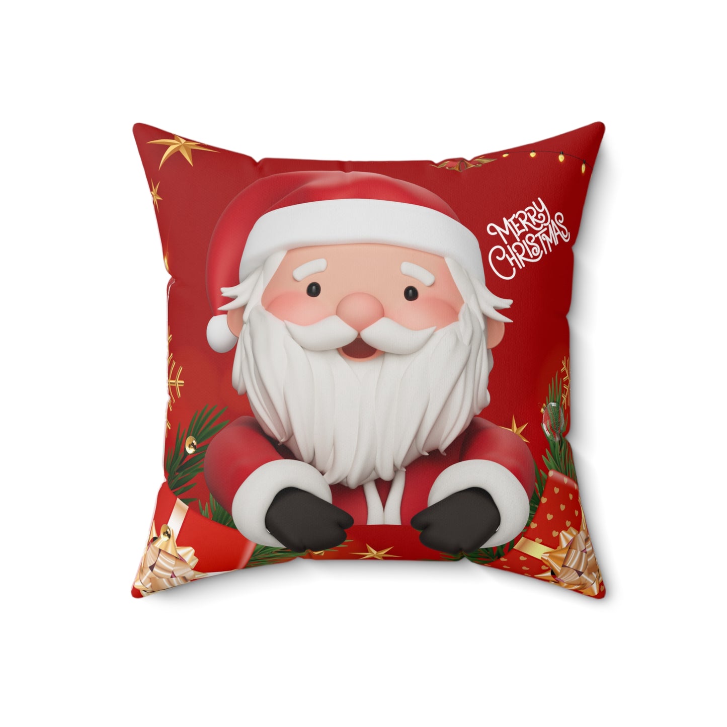 Santa Merry Christmas Throw Pillow