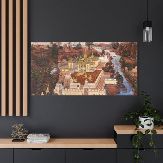 Satin Canvas Wall Art, Rustic Farm Scene, Vintage Home Decor, Unique Art Piece, Wall Hanging for Living Room, Nature Lovers Gift