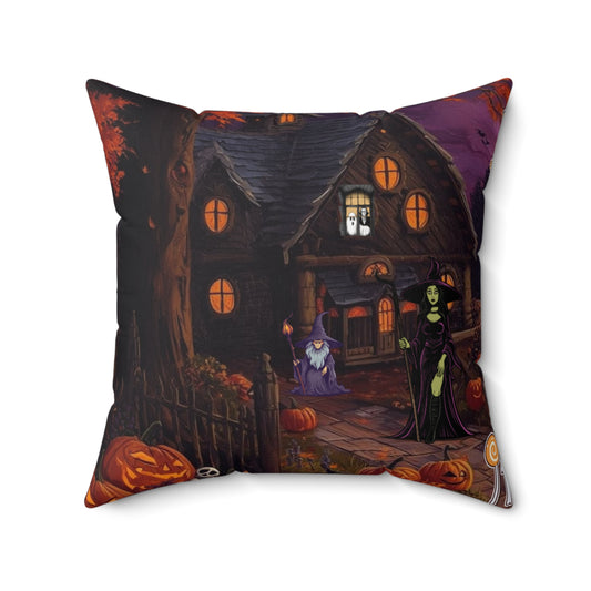 Halloween Square Pillow, Cozy Home Decor, Spooky Holiday Accent, Decorative Cushion, Autumn Vibes, Gift for Halloween Lovers