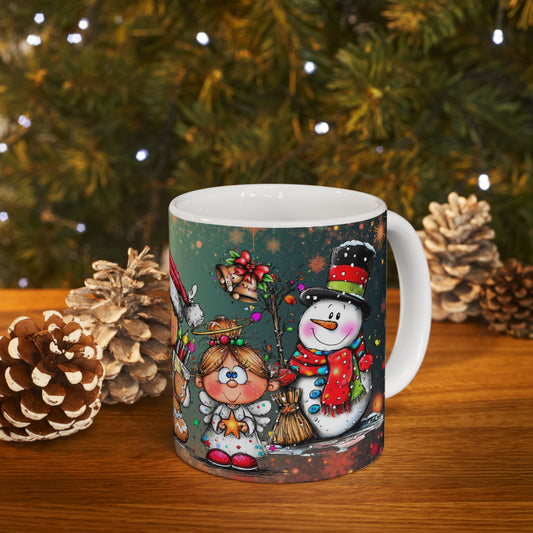 Christmas Gingerbread & Snowman Gift Mug