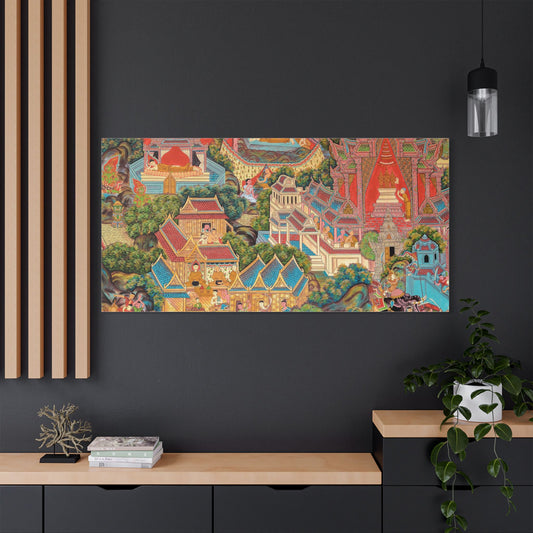 Satin Canvas Wall Art, Rustic Farm Scene, Vintage Home Decor, Unique Art Piece, Wall Hanging for Living Room, Nature Lovers Gift