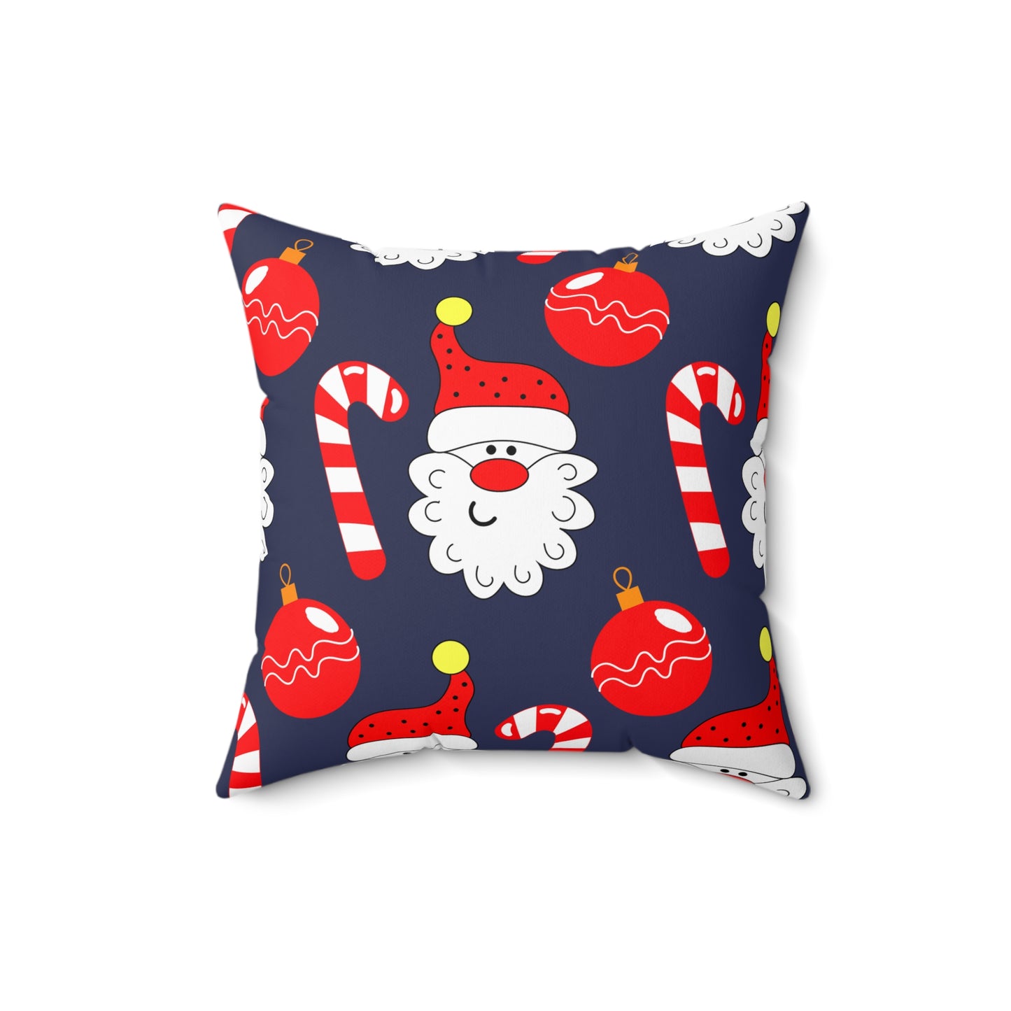 Santa Candy Cane Christmas Ornaments Decorative Throw Pillow