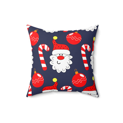 Santa Candy Cane Christmas Ornaments Decorative Throw Pillow
