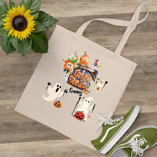 Ghosts and Pumpkins Spooky Halloween Trick or Treat Bag.