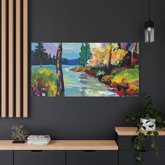 Satin Canvas Wall Art, Rustic Farm Scene, Vintage Home Decor, Unique Art Piece, Wall Hanging for Living Room, Nature Lovers Gift