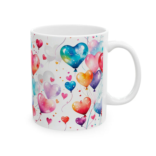 Watercolor Heart Balloon Gift Mug