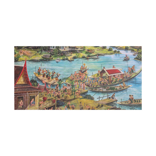 Satin Canvas Wall Art, Rustic Farm Scene, Vintage Home Decor, Unique Art Piece, Wall Hanging for Living Room, Nature Lovers Gift