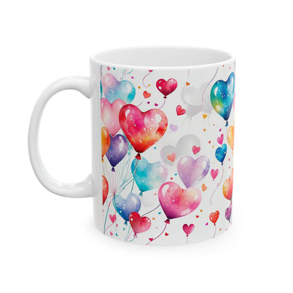 Watercolor Heart Balloon Gift Mug