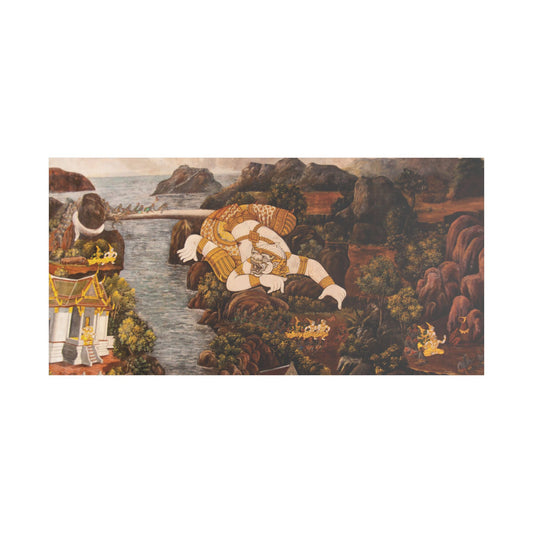 Satin Canvas Wall Art, Rustic Farm Scene, Vintage Home Decor, Unique Art Piece, Wall Hanging for Living Room, Nature Lovers Gift