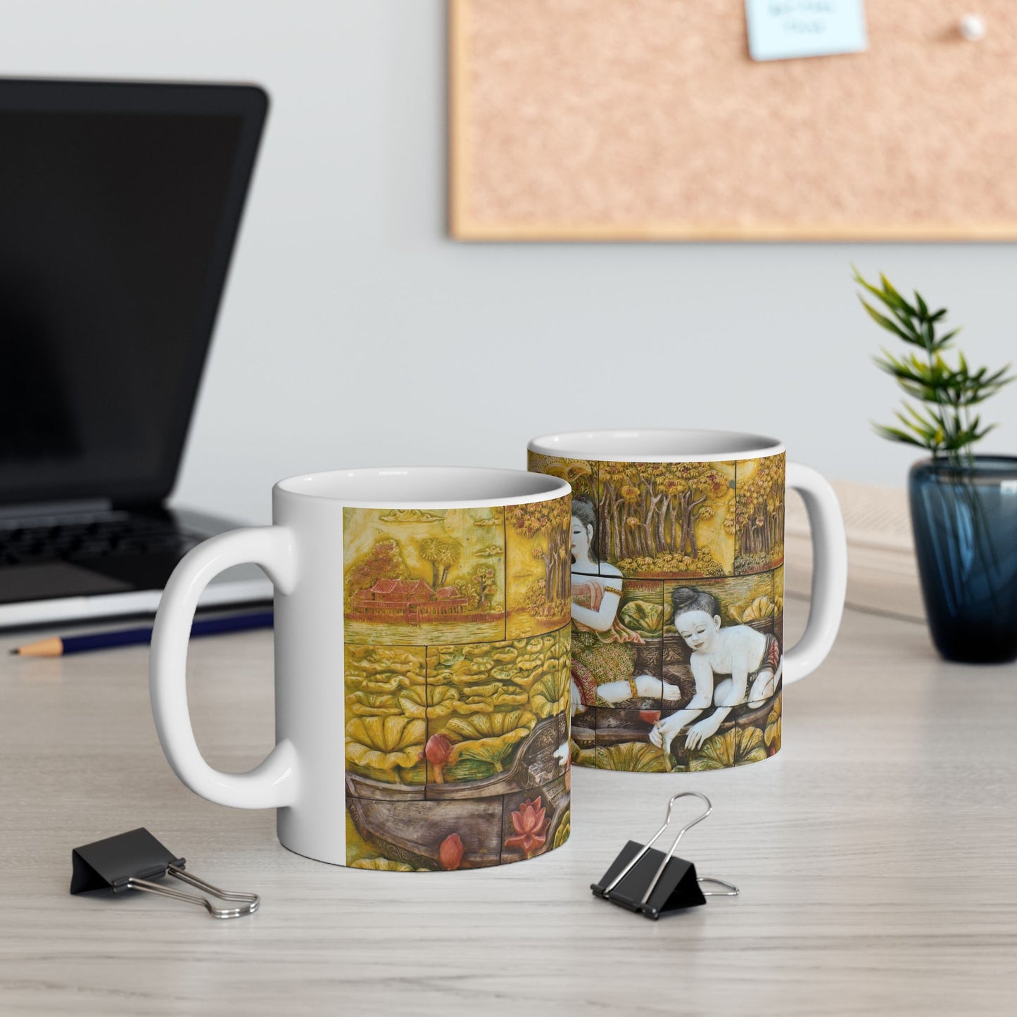 Thai Traditional Exotic Art Scene Gift Mug
