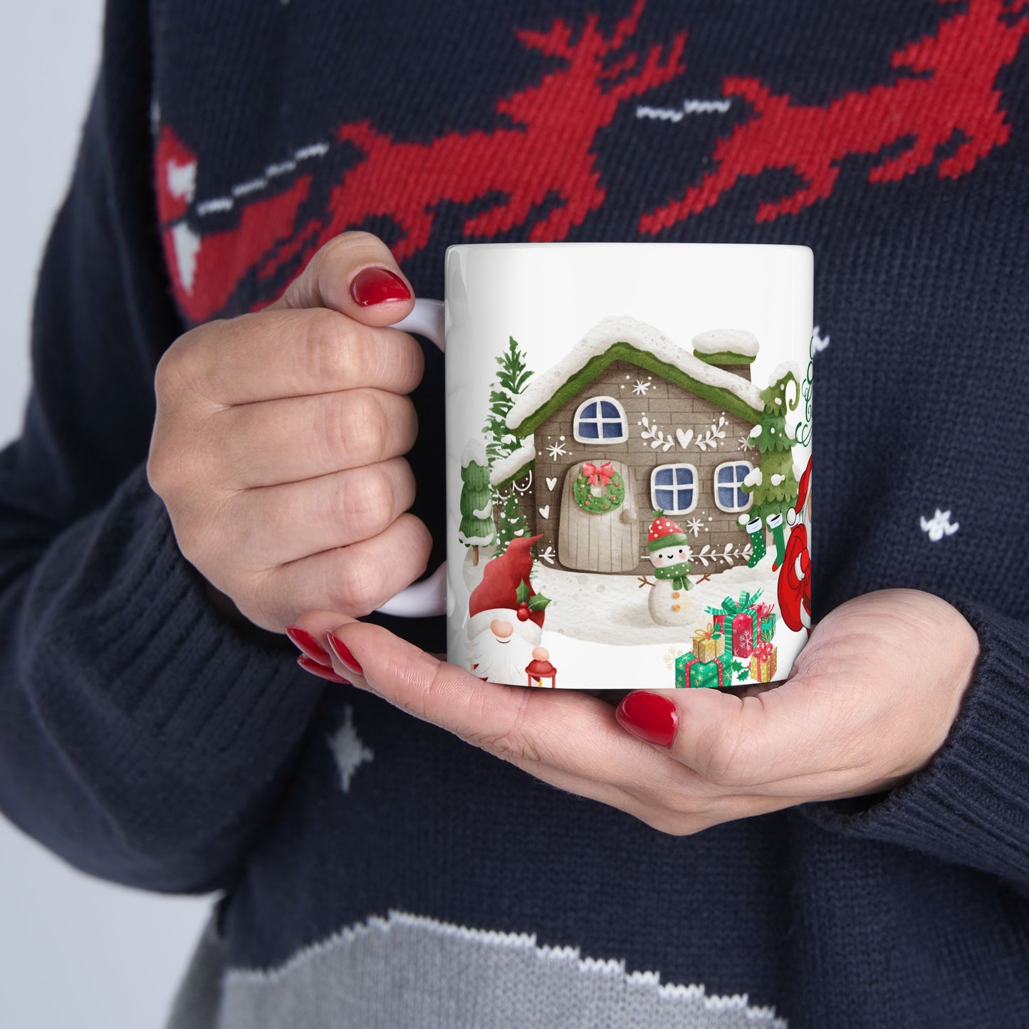 Merry Christmas Santa & Snowman Gift Mug