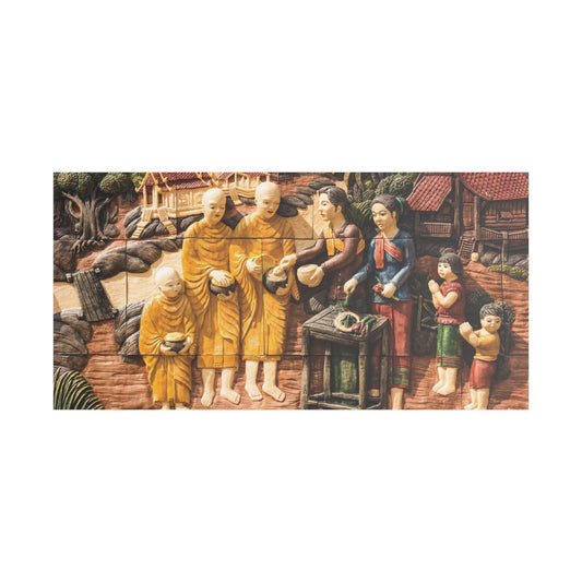 Satin Canvas Wall Art, Rustic Farm Scene, Vintage Home Decor, Unique Art Piece, Wall Hanging for Living Room, Nature Lovers Gift