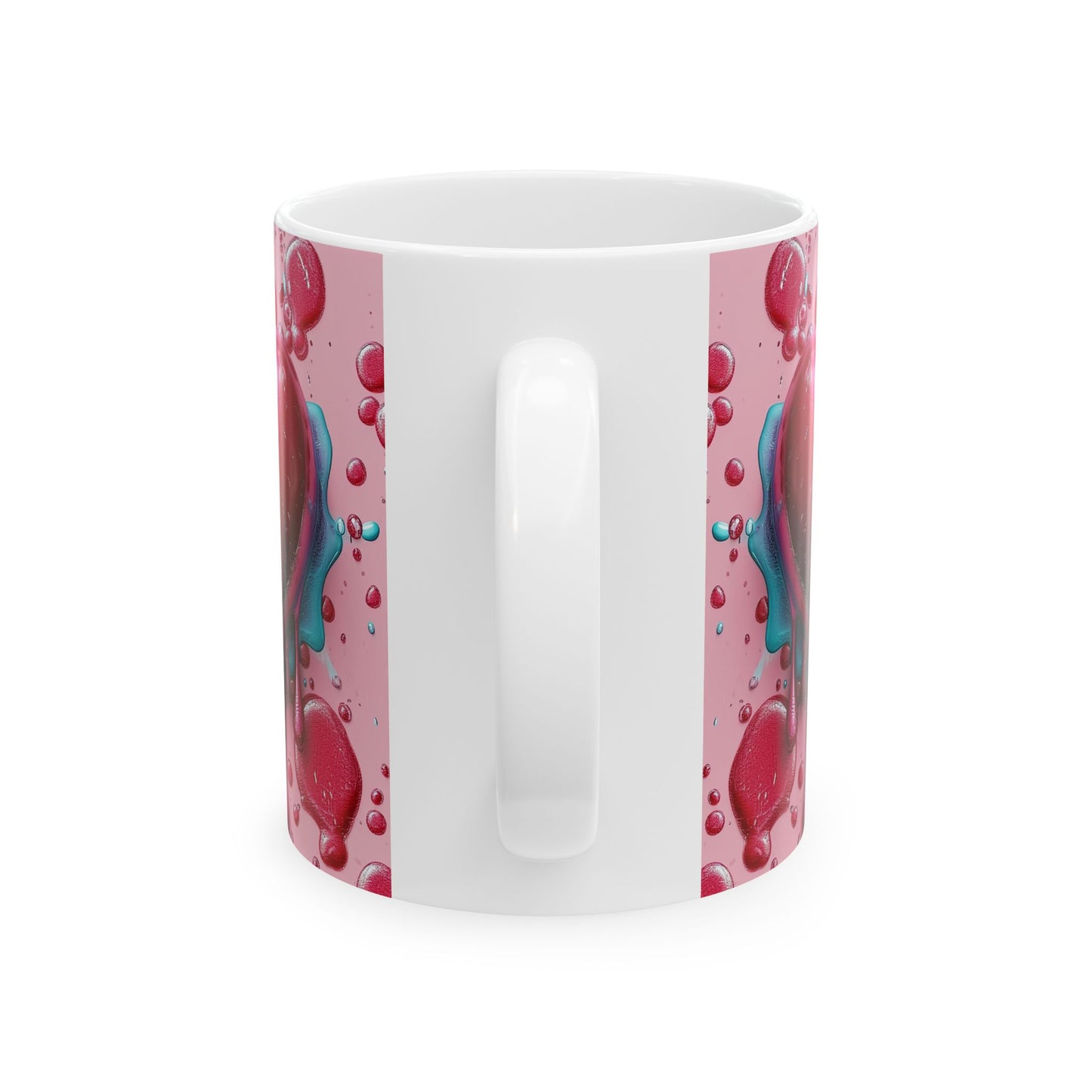 Pink Drip Bubble Heart Gift Mug