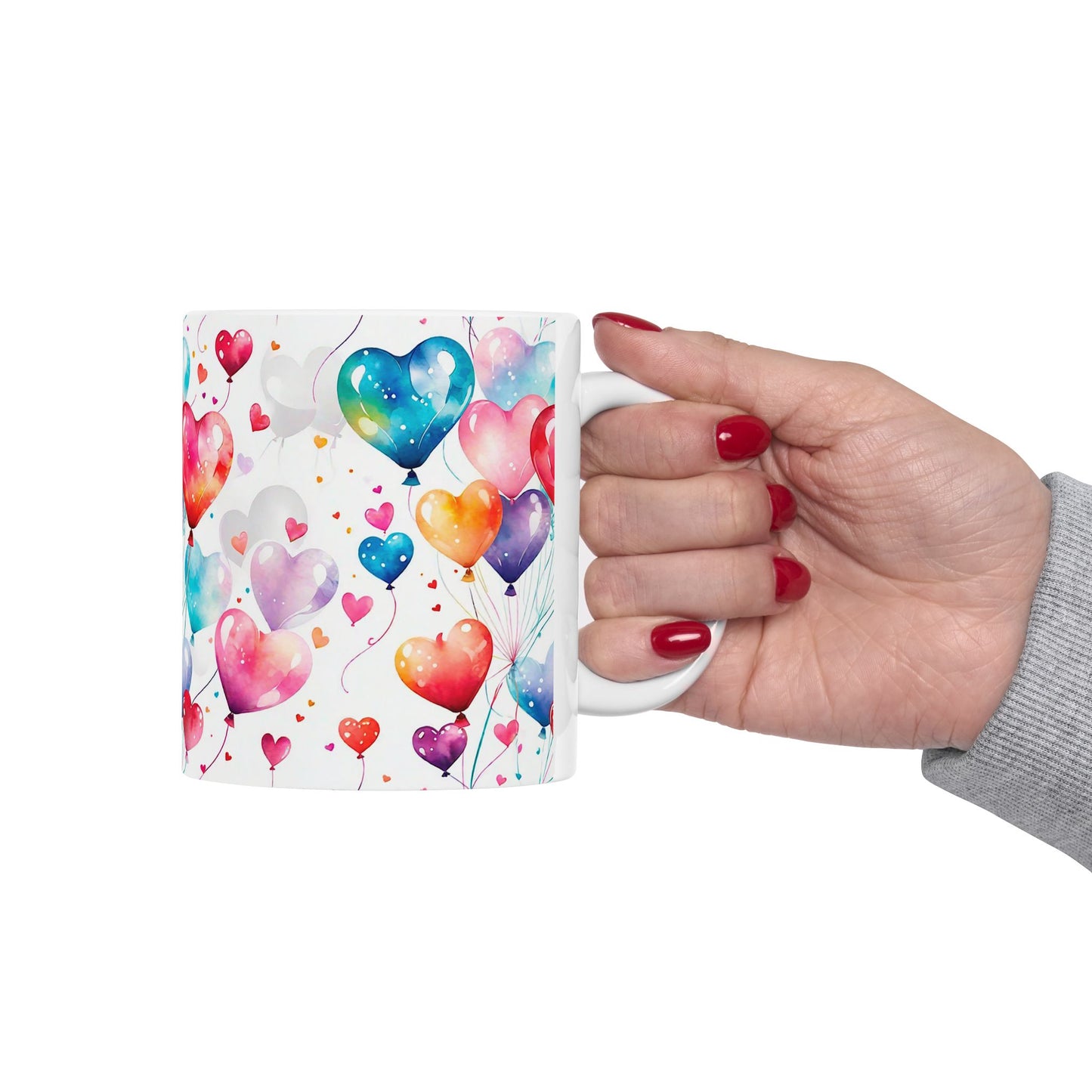Watercolor Heart Balloon Gift Mug