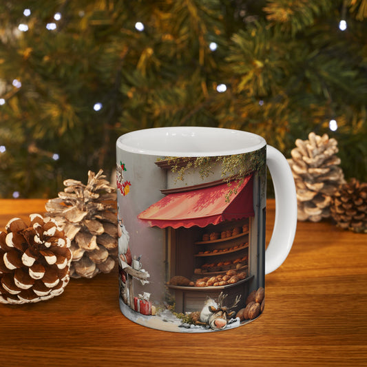Santa at Work and Relaxing Christmas Holiday Gift Mug