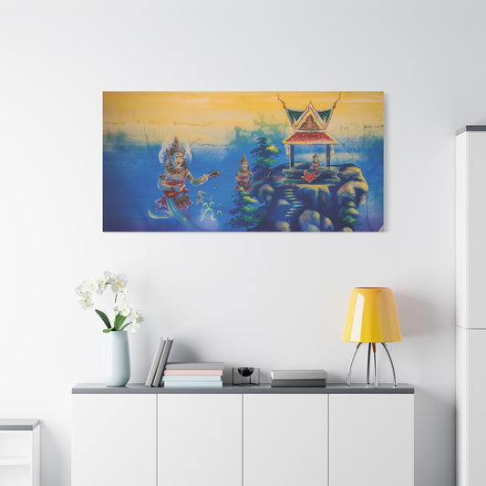 Satin Canvas Wall Art, Rustic Farm Scene, Vintage Home Decor, Unique Art Piece, Wall Hanging for Living Room, Nature Lovers Gift