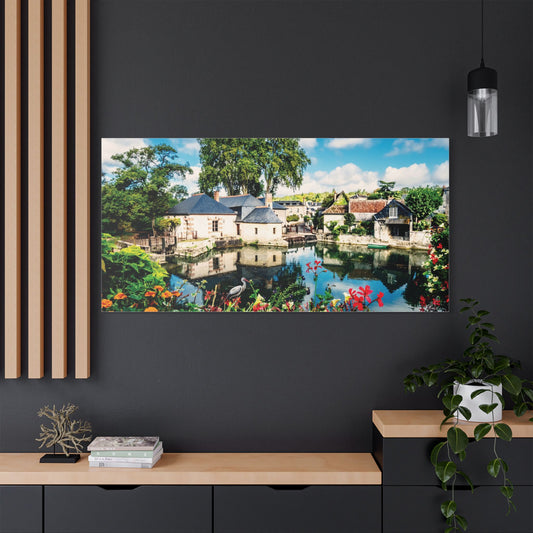 Satin Canvas Wall Art, Rustic Farm Scene, Vintage Home Decor, Unique Art Piece, Wall Hanging for Living Room, Nature Lovers Gift