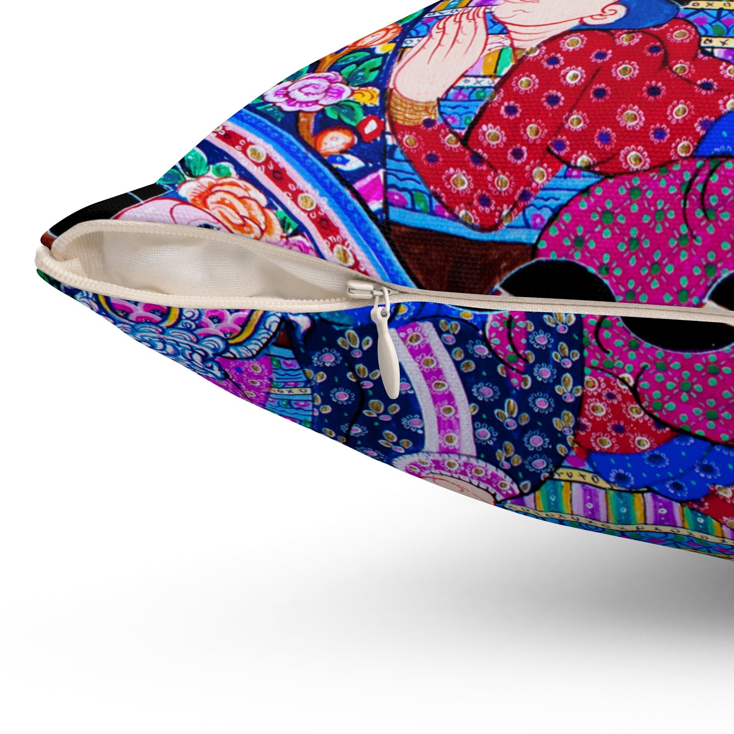 Thai Mural Decorative Pillow