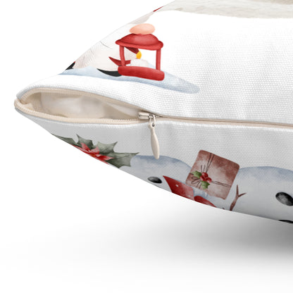 Christmas Snowman Family Festive Pillow