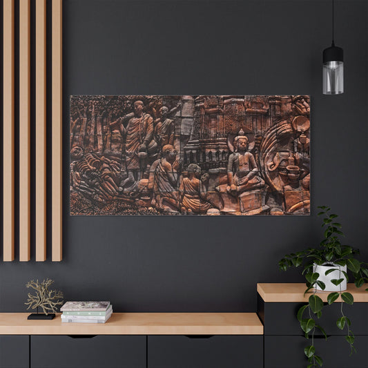 Satin Canvas Wall Art, Rustic Farm Scene, Vintage Home Decor, Unique Art Piece, Wall Hanging for Living Room, Nature Lovers Gift