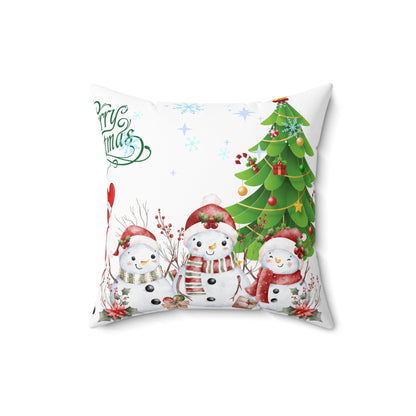 Christmas Snowman Family Festive Pillow
