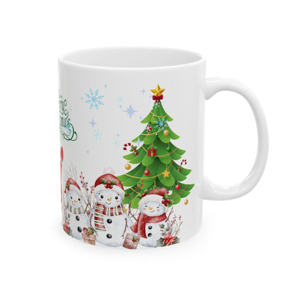 Merry Christmas Santa & Snowman Gift Mug
