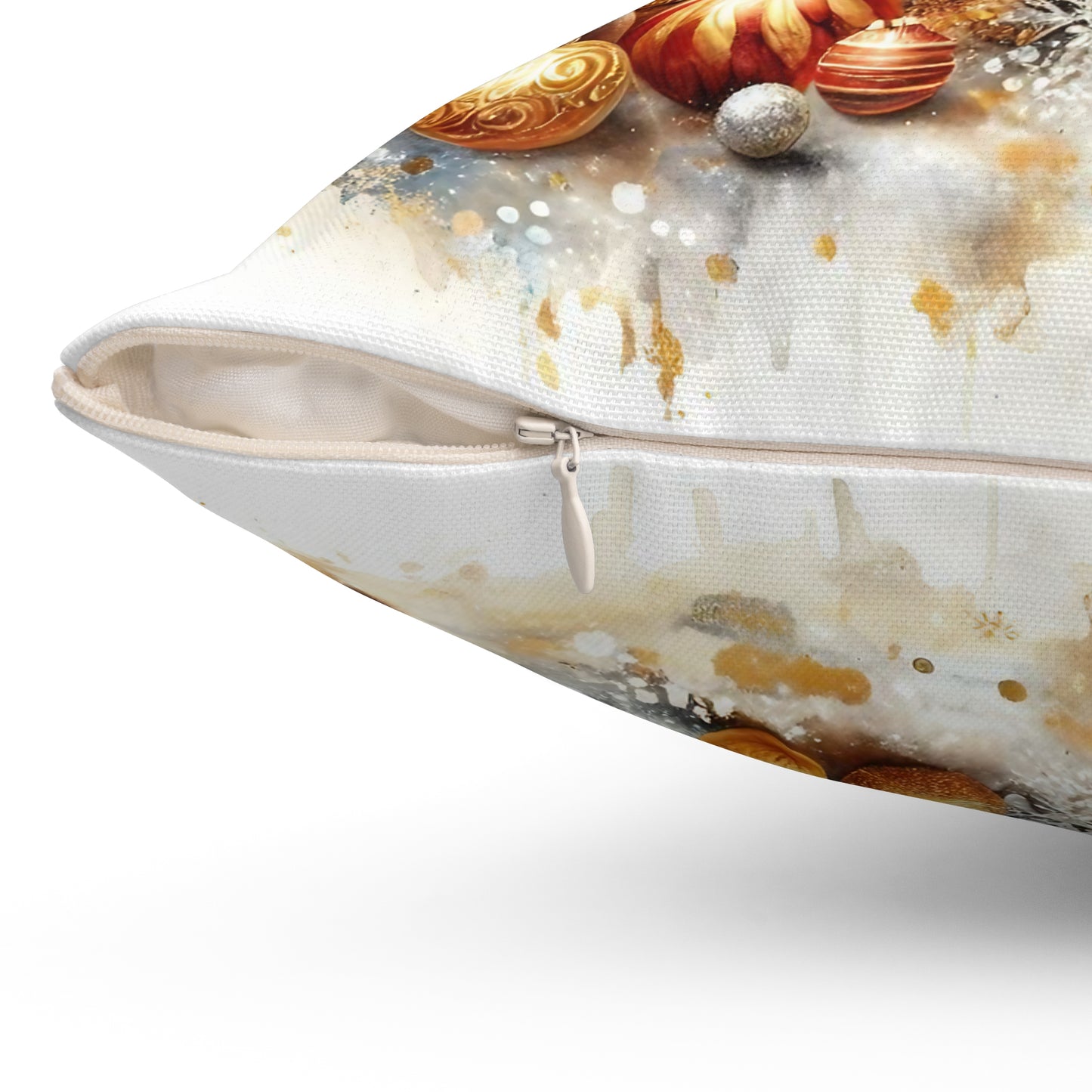 Christmas Village Winter and Ornaments Holiday Throw Pillow