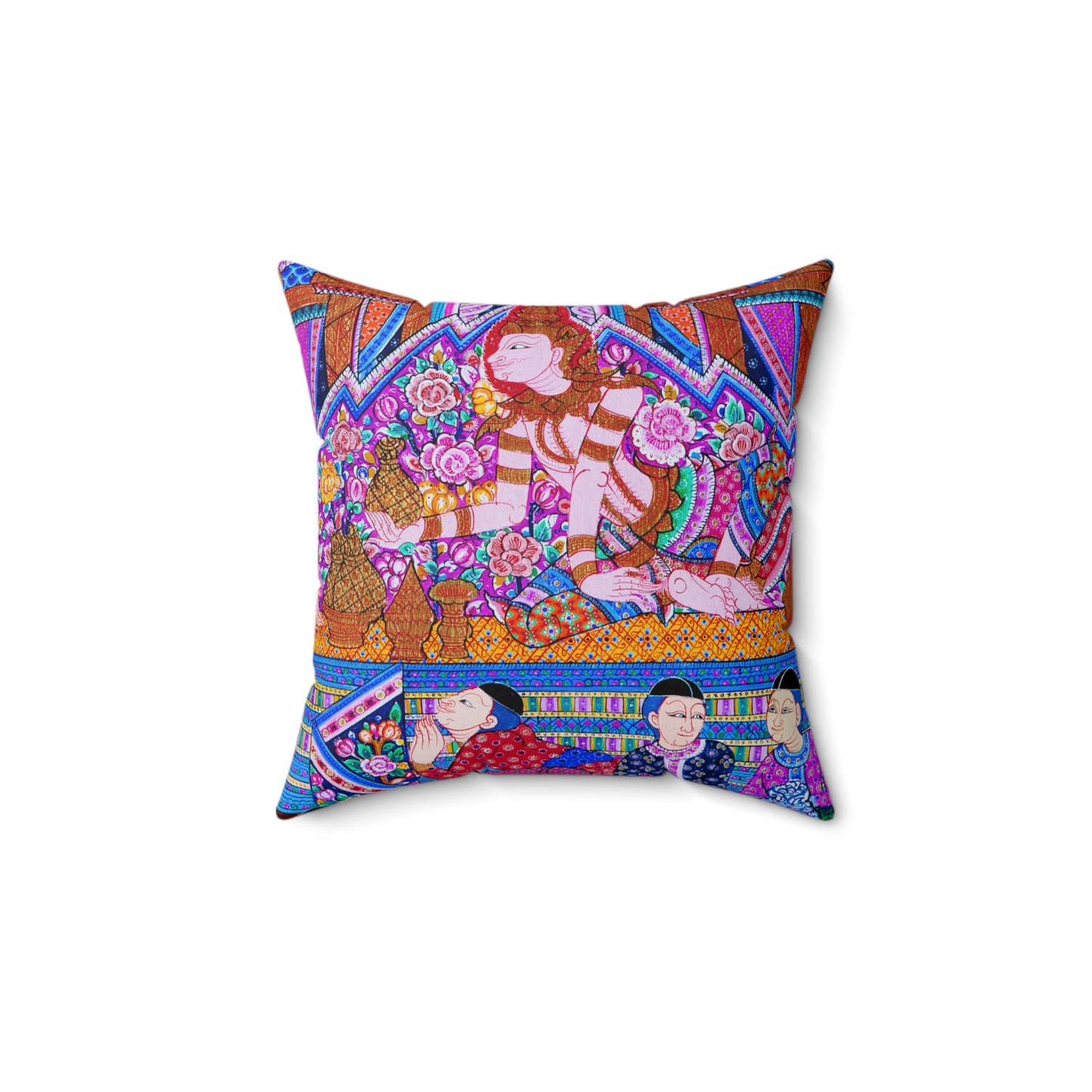 Thai Mural Decorative Pillow