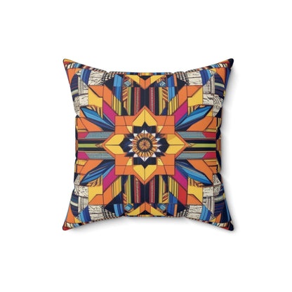 Boho Geometric Colorful Mandala Accent Star Cushion Throw Pillow