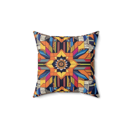Boho Geometric Colorful Mandala Accent Star Cushion Throw Pillow