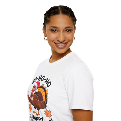 Adult Unisex Humor T-Shirt - Ho-Ho-Ho Happy Thanksgiving!