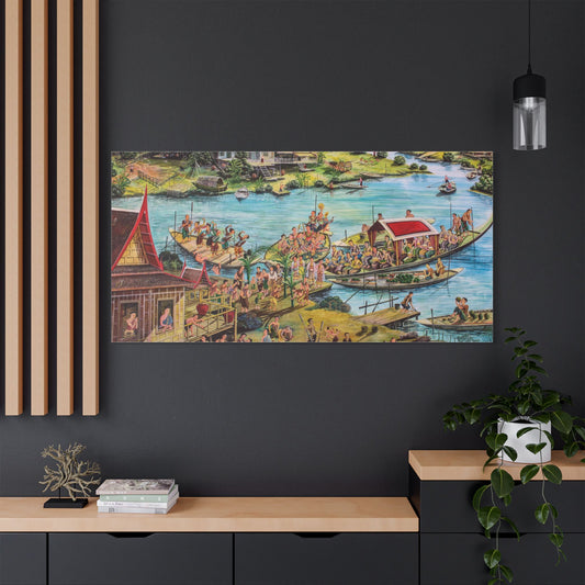 Satin Canvas Wall Art, Rustic Farm Scene, Vintage Home Decor, Unique Art Piece, Wall Hanging for Living Room, Nature Lovers Gift