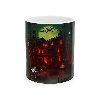 แก้วของขวัญวันฮาโลวีนที่มืดและน่ากลัว