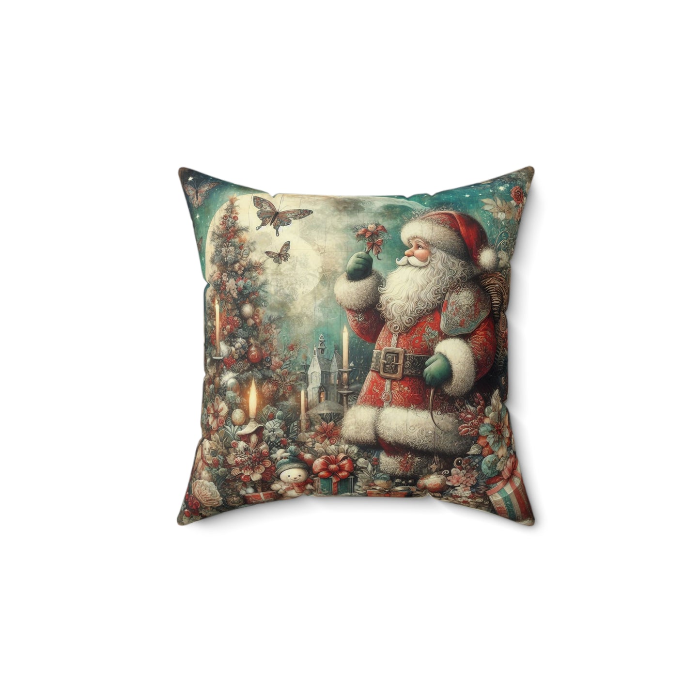 Vintage Santa Claus Festive Christmas Pillow