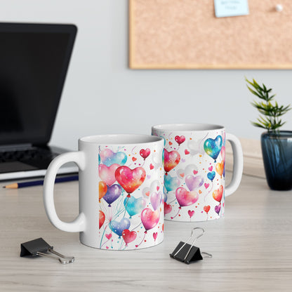 Watercolor Heart Balloon Gift Mug