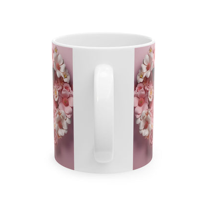 Romantic Roses Floral Heart Gift Mug