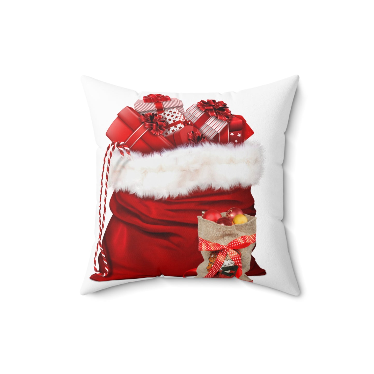 Santa Christmas Sack Gift Bag Decorative Pillow