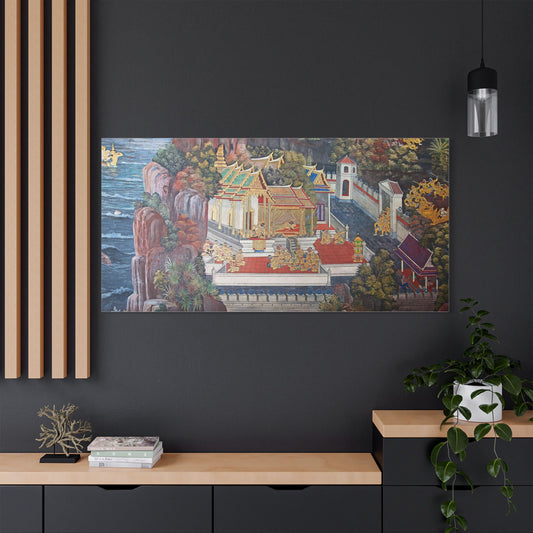 Satin Canvas Wall Art, Rustic Farm Scene, Vintage Home Decor, Unique Art Piece, Wall Hanging for Living Room, Nature Lovers Gift