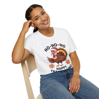 Adult Unisex Humor T-Shirt - Ho-Ho-Ho Happy Thanksgiving!