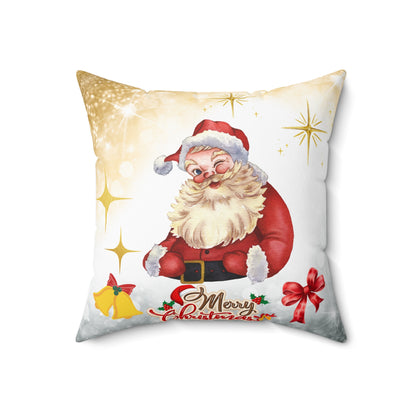 Vintage Santa Merry Christmas Throw Pillow
