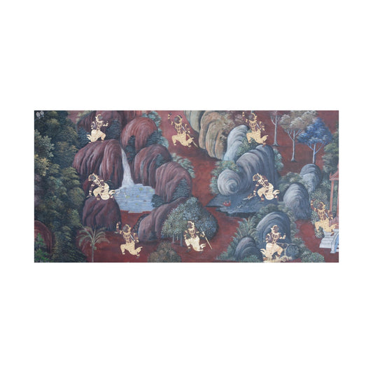 Satin Canvas Wall Art, Rustic Farm Scene, Vintage Home Decor, Unique Art Piece, Wall Hanging for Living Room, Nature Lovers Gift